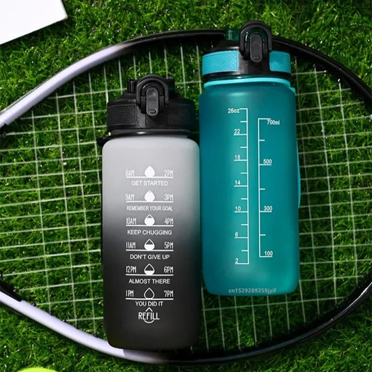 700ml Motivational Water Bottle with Straw